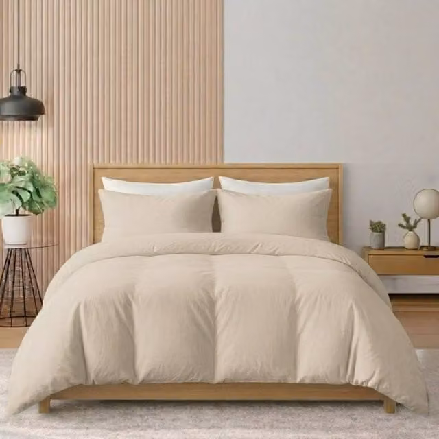 Pamposh Grace 400 Thread Count Egyptian Cotton Reversible Duvet Cover Set in Beige, W/D/H: 200 x 200 x 140 cm
