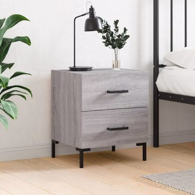 Berkfield Home Grey Sonoma Bedside Cabinet W/D/H: 40 x 35 x 47.5 cm – 1