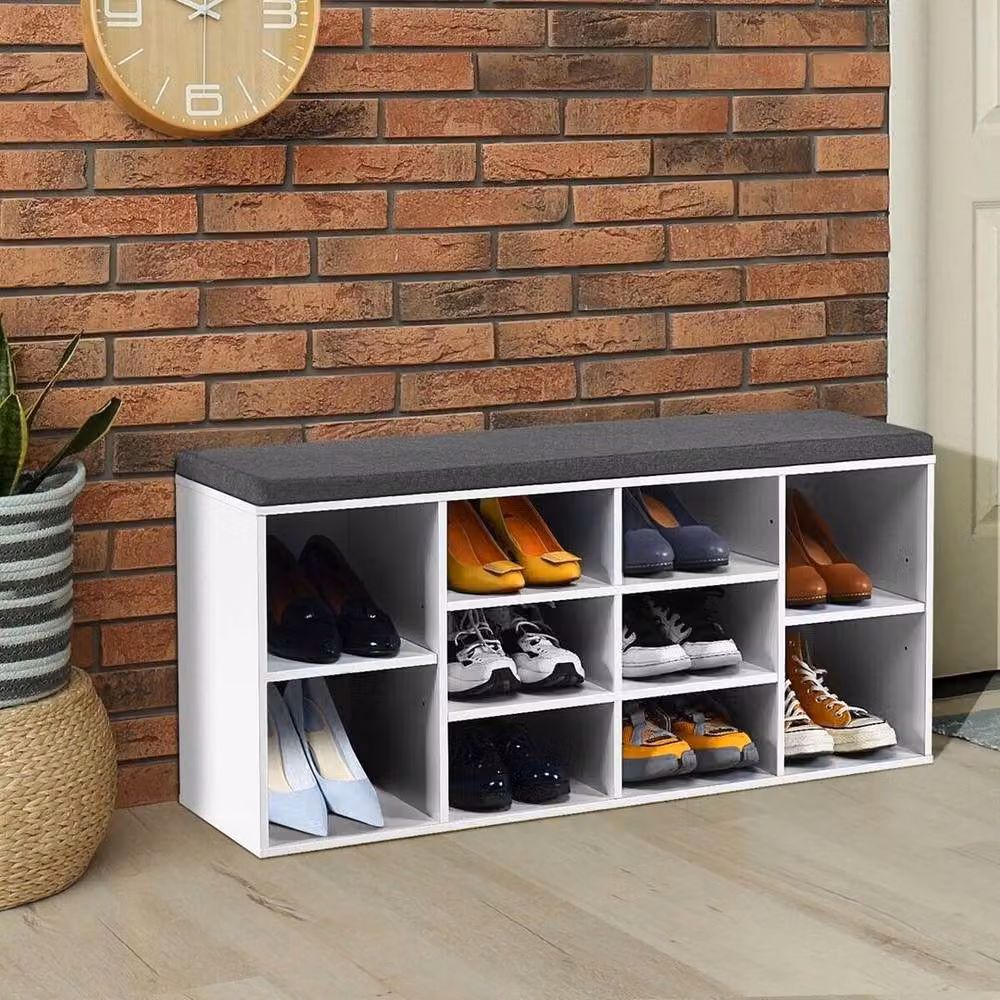 EONLION White Shoe Storage Cabinet and Bench – 3