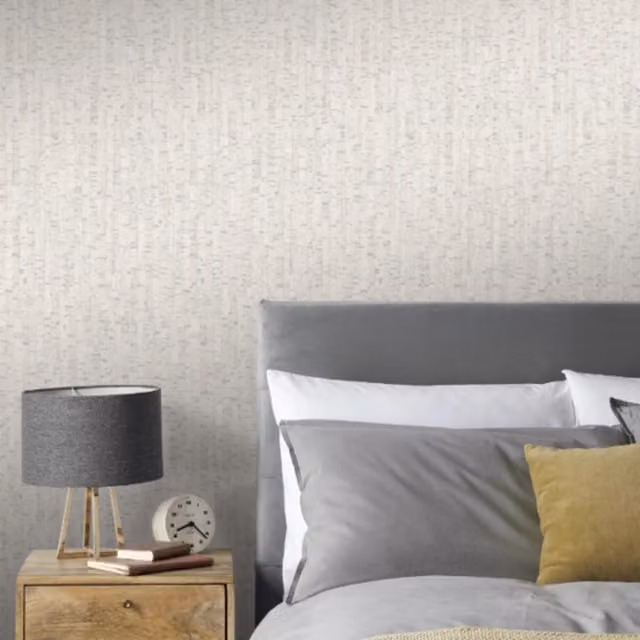 Rasch Montado Neutral Pale Beige Silver Cork Effect Texture Wallpaper in Grey