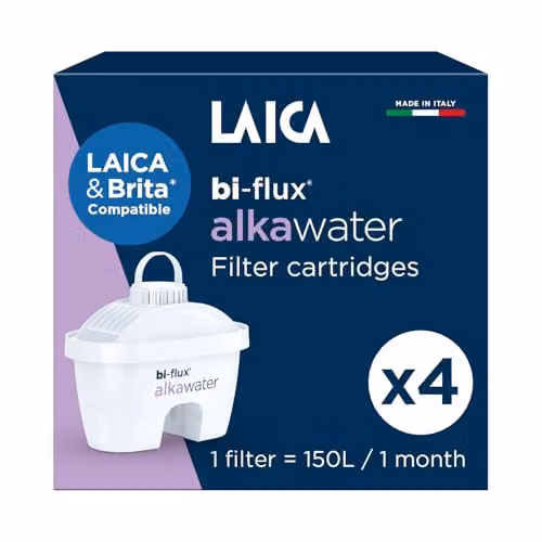 Laica bi-Flux Replacement Water Filter Cartridges, White, 4 Pack – 1