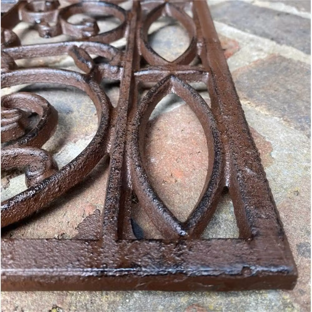 Nordara Ornate Cast Iron Non Slip Indoor and Outdoor Doormat, Brown, W: 100 cm x D: 100 cm – 2