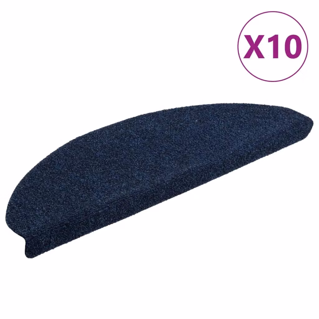 Berkfield Home Self-adhesive Stair Mats, 10 Pack, Navy Blue, W/D/H: 65 x 21 x 4 cm – 2