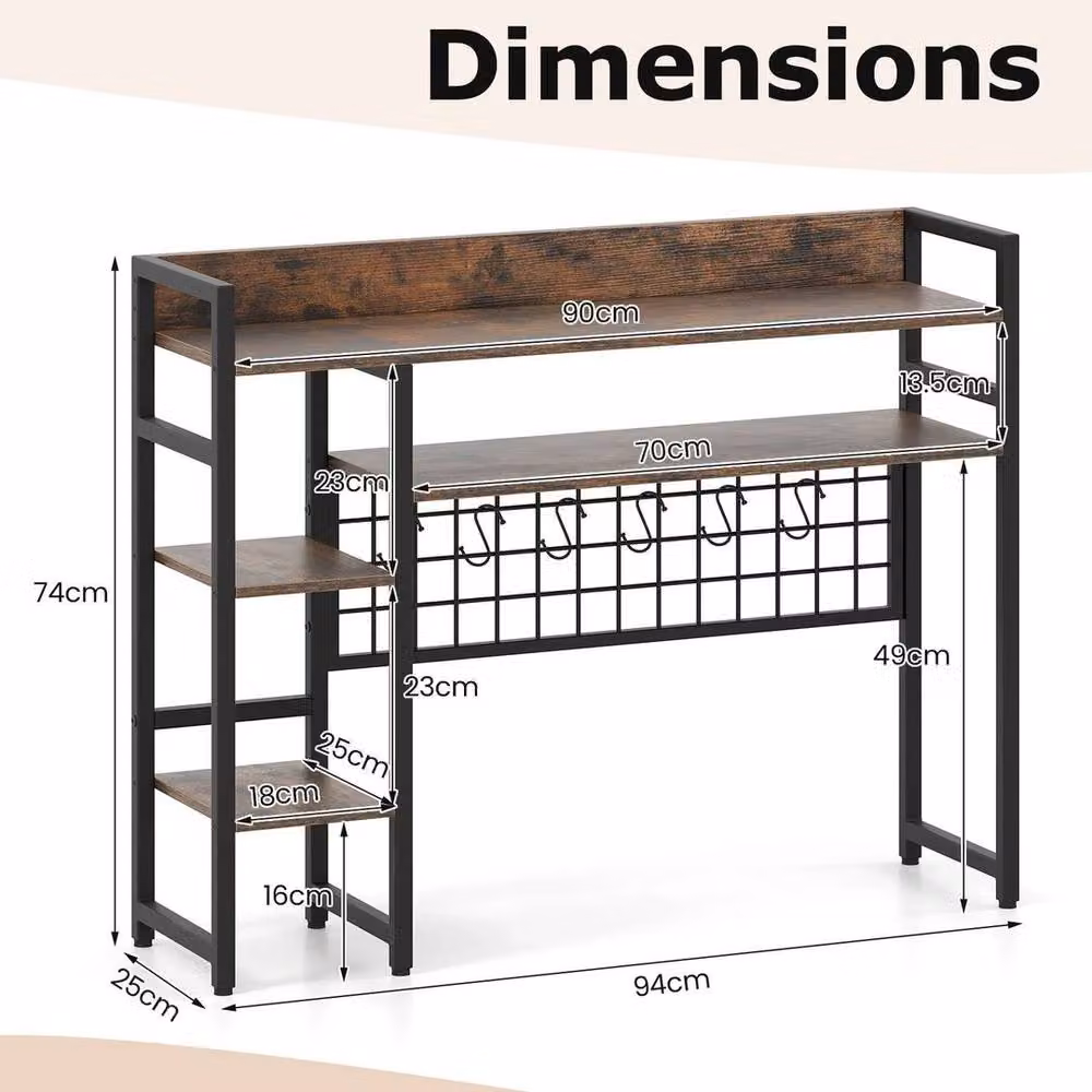Kelvenix 4-Tier Brown Vintage Desk Shelf Desktop Display Rack – 2