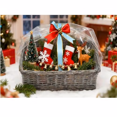 Gr8 Home Grey Wicker Gift Hamper Basket DIY Kit, W/D/H: 43 x 30 x 12 cm – 2
