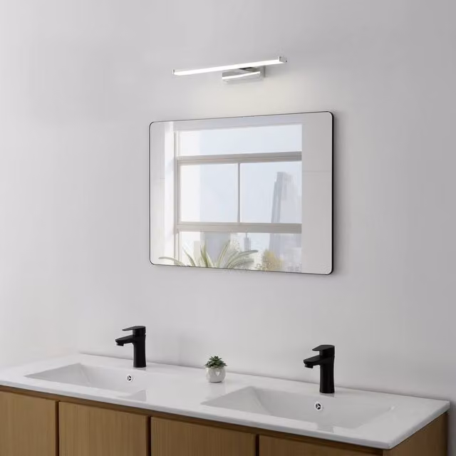 Eglo Galenzana-E LED Mirror Light, Silver Chrome Aluminium and Plastic, Neutral White – 1