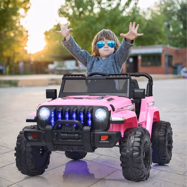 Costway Pink Kids Electric Ride on Truck