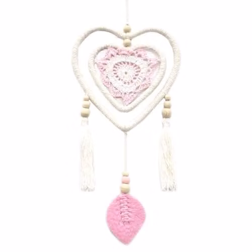 KDMD Pink Heart in Heart Hanging Dream Catcher