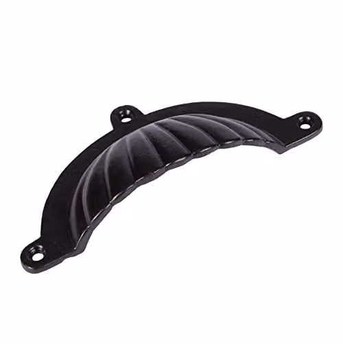 Hammer and Tongs Matt Black Iron Fluted Cabinet Drawer Pull – 1