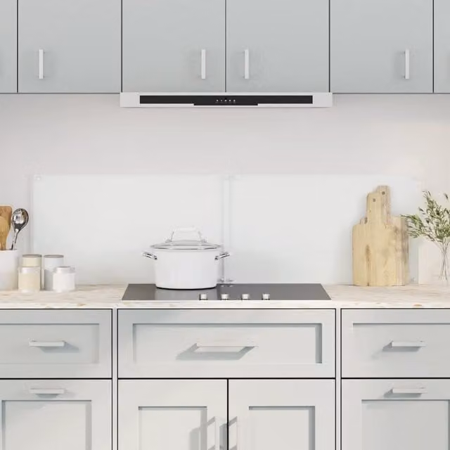 Berkfield Home Kitchen Backsplash 2-Piece Set, Black Transparent Tempered Glass, W: 70 cm, H: 40 cm