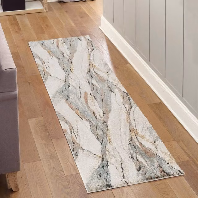 Desire Rugs Essence Organic Abstract Area Rug and Hallway Runner in Rustic Brown and Multicolour, 220 cm
