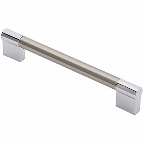 Loops Keyhole Bar Pull Handle in Satin Nickel and Chrome, 172 x 14 mm, 160 mm Fixing Centres