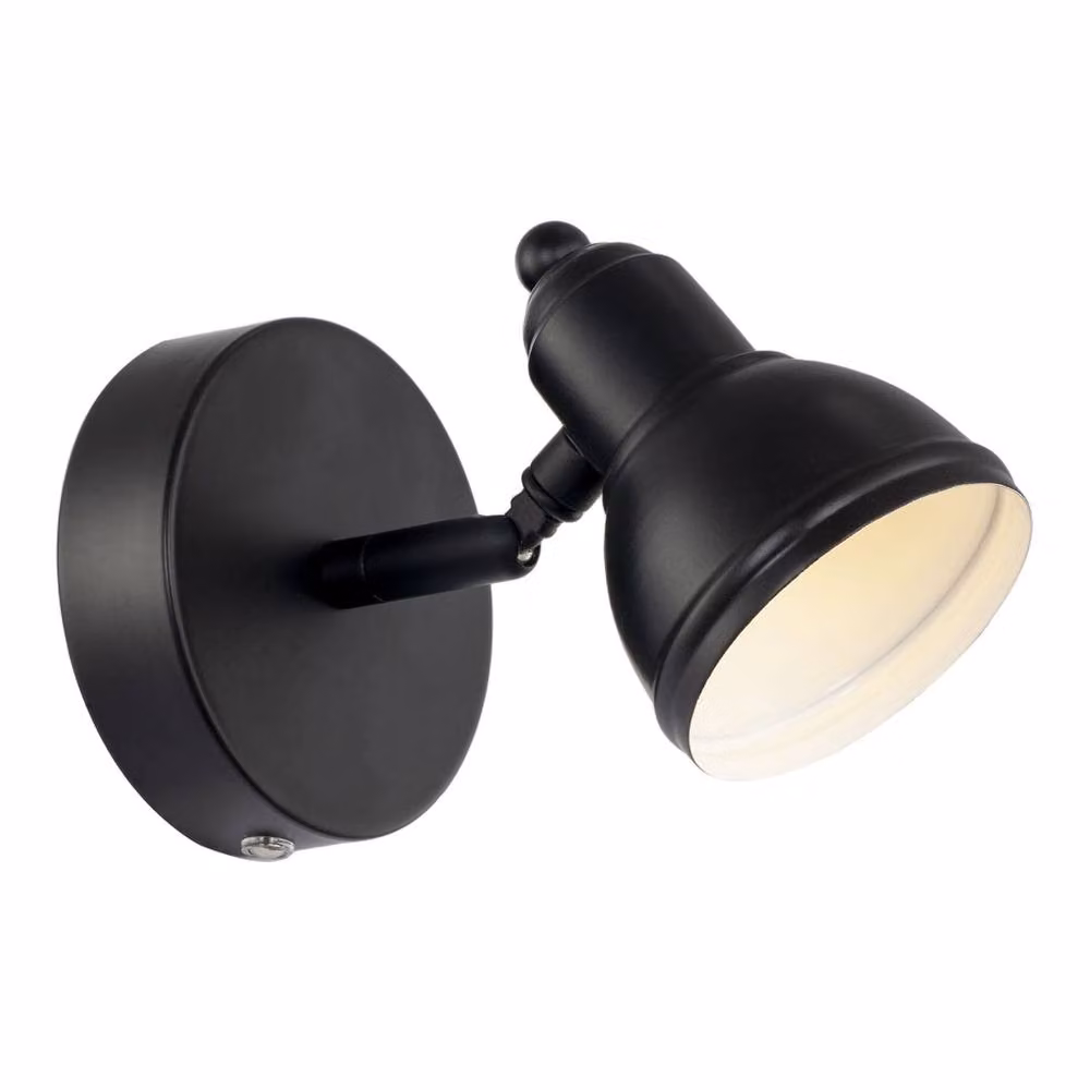 Happy Homewares Modern Rechargeable Dimmable LED Compact Spot Wall Light Fitting in Black – 2