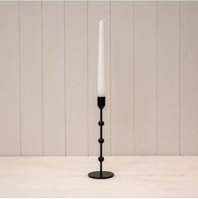 KDMD Large Black Metal Single Taper Candle Stick for Tabletop