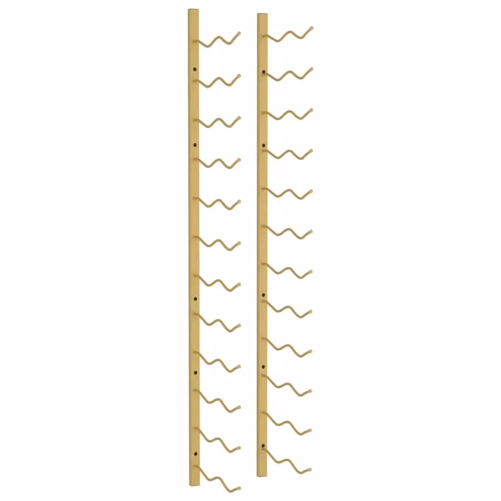 Berkfield Home Wall Mounted Gold Metal Wine Rack for 24 Bottles – 2