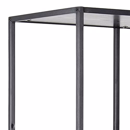 Furniture To Go Seaford Tall Black Metal Bookcase with 5 Shelves, H 185 x W 35 x D 35 cm – 4