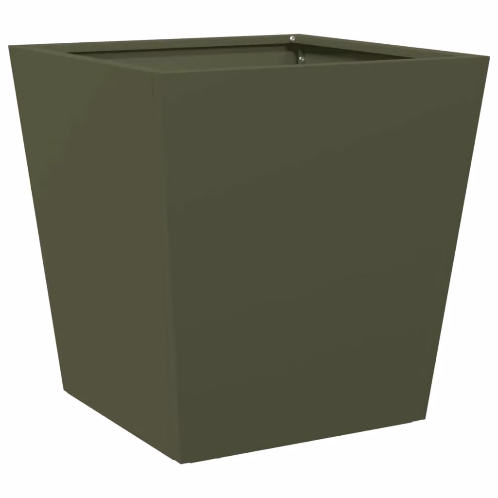 Berkfield Home Garden Steel Planter Tubs, Green, 2 Pack, W/D/H: 40 x 40 x 40 cm – 4