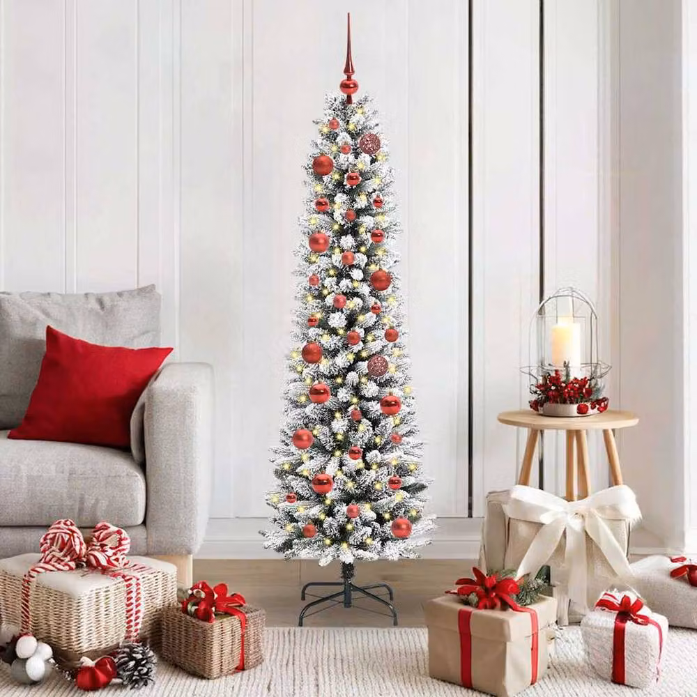 Berkfield Home Artificial Christmas Tree with 150 LEDs in Green and White – 2