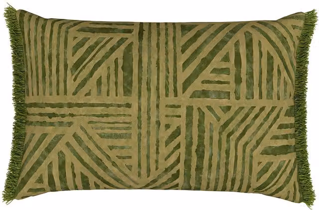 Harlequin Graphic Rectangular Cotton Cushion, Green, W: 60 cm, H: 40 cm, D: 40 cm