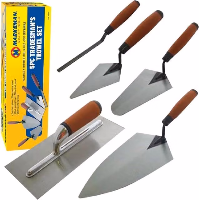 Bargains-Galore 5 Piece Steel Trowel Set in Silver