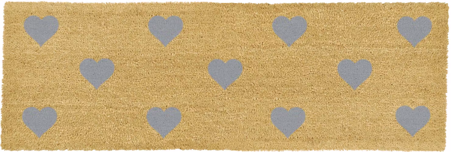 Artsy Mats Grey Hearts Patio Doormat in Beige, W/D/H: 120 x 40 x 1 cm – 3
