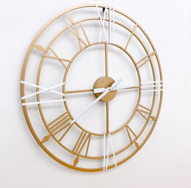 Minster Round Gold Metal Analog Wall Clock W60 x H60 cm