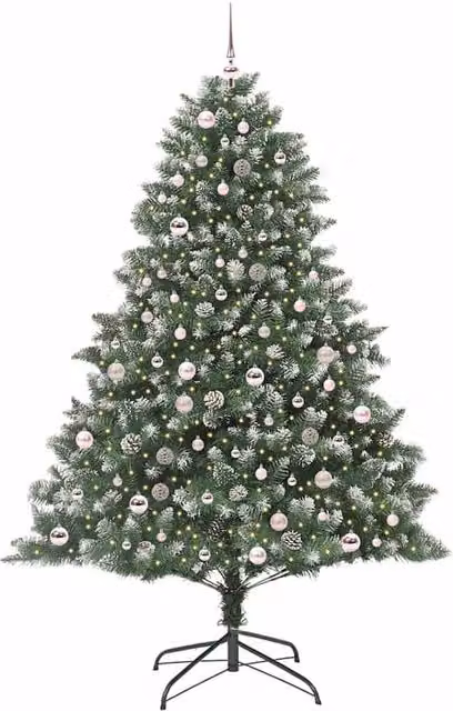 Berkfield Home Modern Artificial Christmas Tree in Green, W/D/H: 140 x 140 x 210 cm – 1