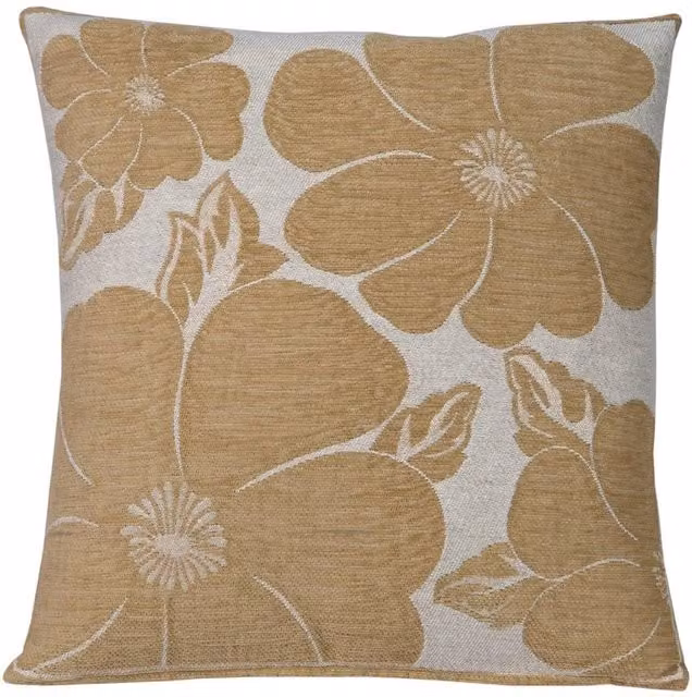 Velosso Poppy Brown Chenille Filled Square Cushion, W/D/H: 43 x 43 x 43 cm