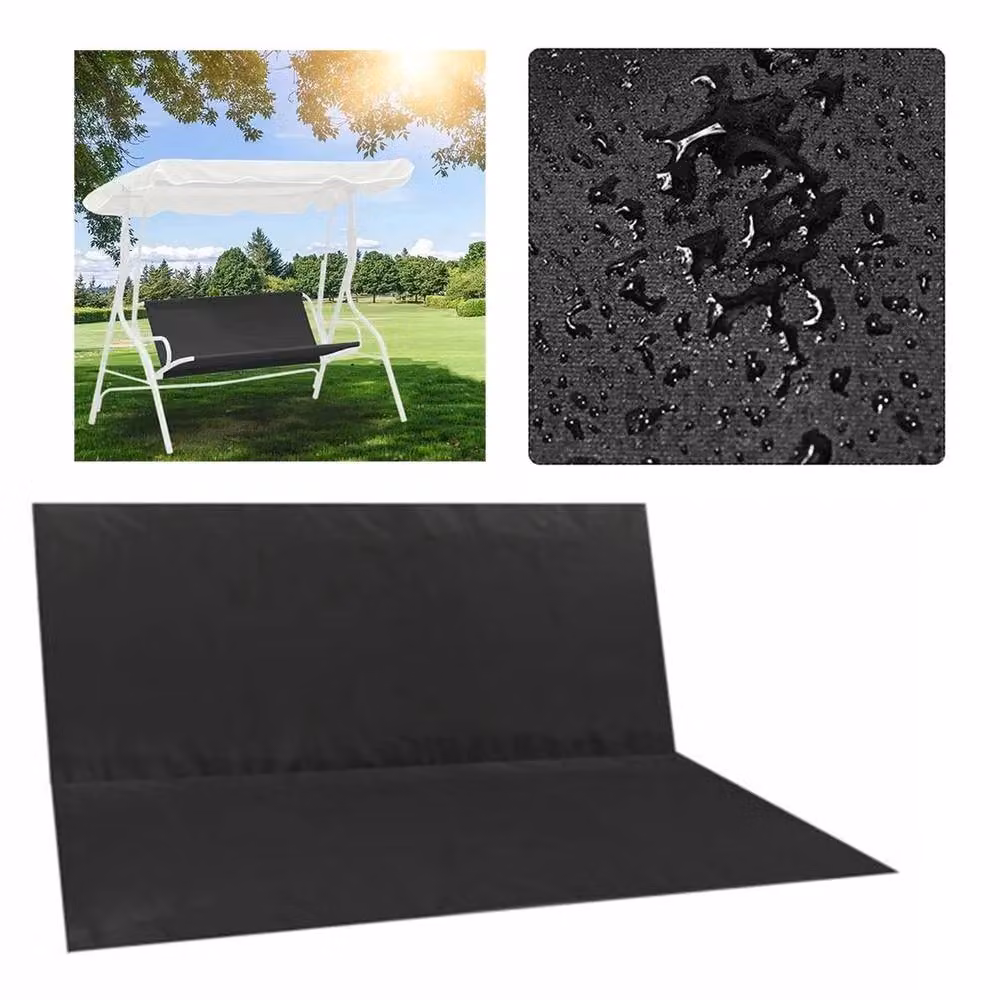 NESTLUNE Black Water-Repellent Polyester Swing Seat and Bench Cover, W/D/H: 100 x 15 x 15 cm – 5