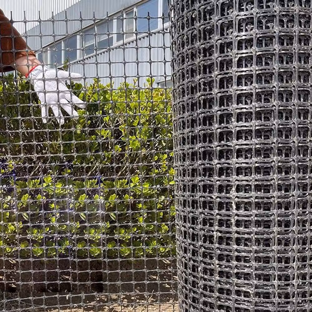 FLAVORA Black PVC Plastic Chicken Wire Mesh Garden Fencing, 10m x 0.6m – 6