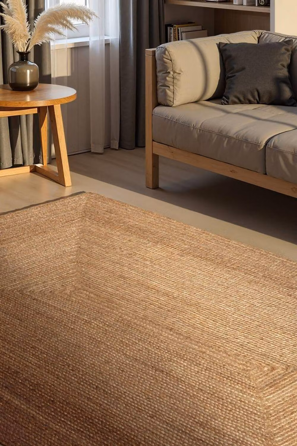 THE RUGS Sharmila Handwoven Reversible Jute Rug in Camel, W: 80 cm, L: 200 cm – 2