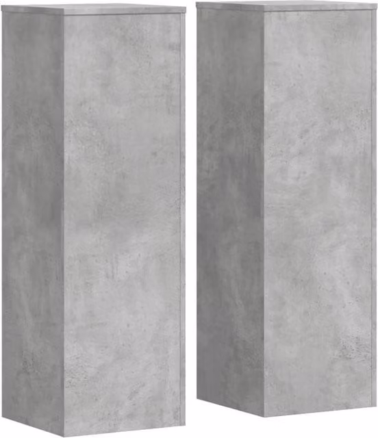 Berkfield Home Set of 2 Modern Plant Stands in Concrete Grey, W/D/H: 33 x 33 x 100 cm – 1