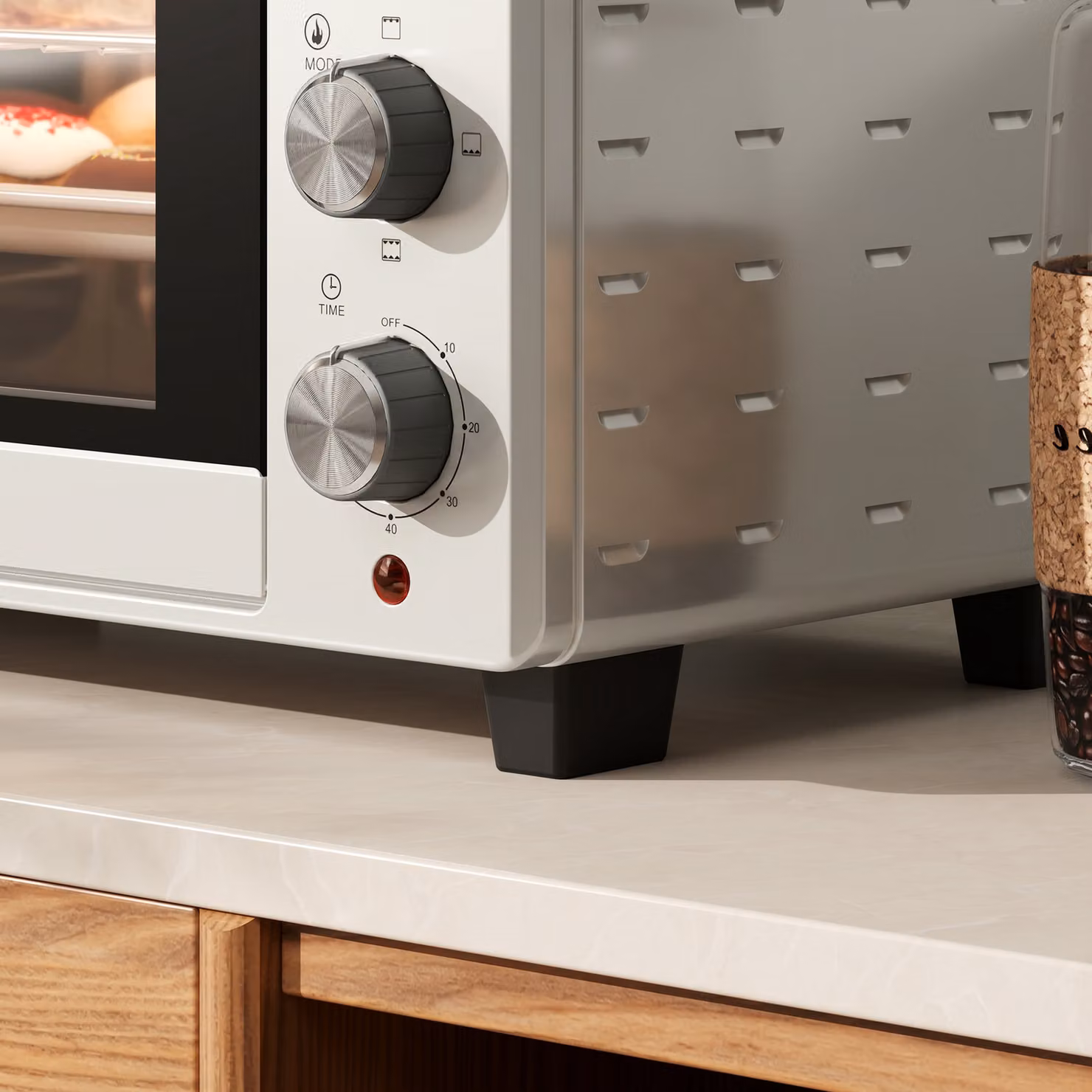 HOMCOM 21L Mini Countertop Oven with Adjustable Temperature up to 230C and Timer in Silver – 6