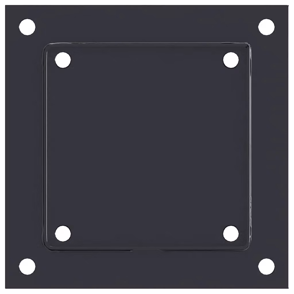 Berkfield Home Square Post Bases, 12 Pack, Anthracite, Powder-coated Galvanised Steel, W/D: 14.1 x 14.1 cm – 3