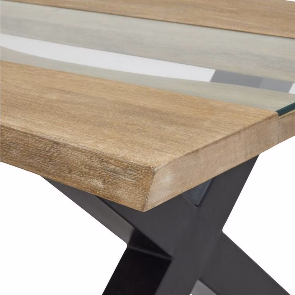 Lemon Pavilion Live Edge Acacia Wood River Coffee Table in Natural Brown, W115 x D70 x H45 cm – 2