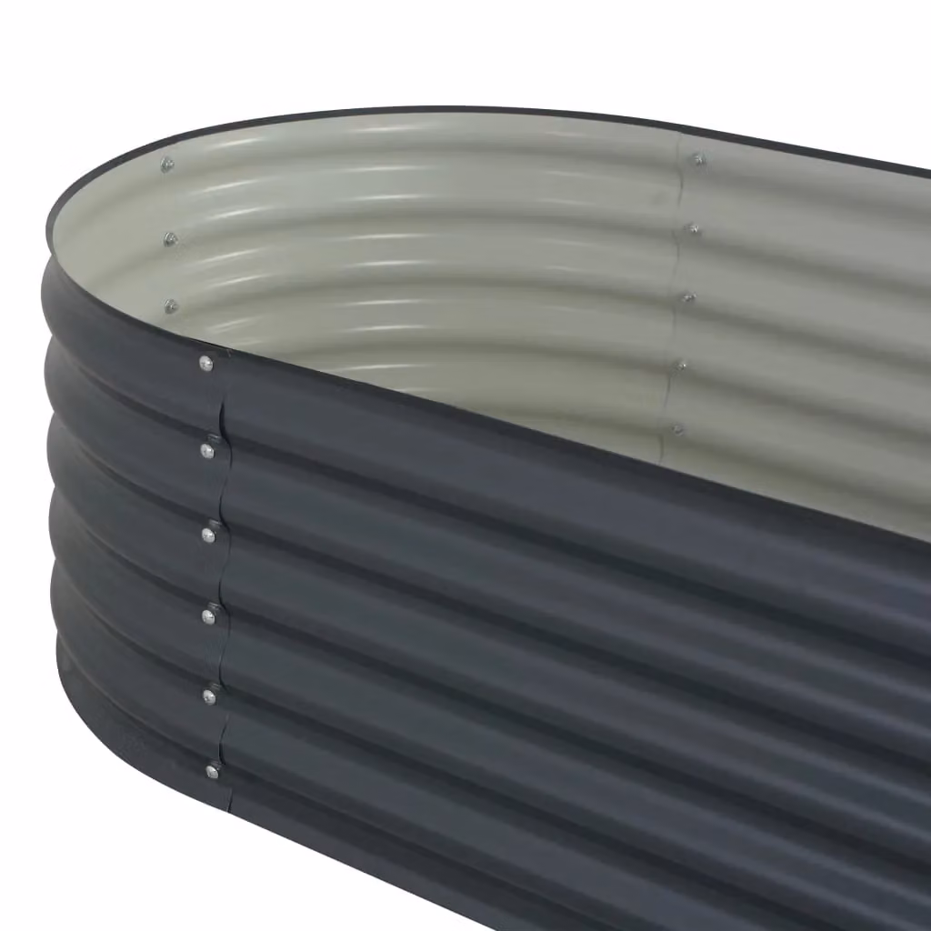 Berkfield Home Garden Galvanised Steel Raised Bed in Grey, W: 80 cm, D: 160 cm, H: 44 cm – 4