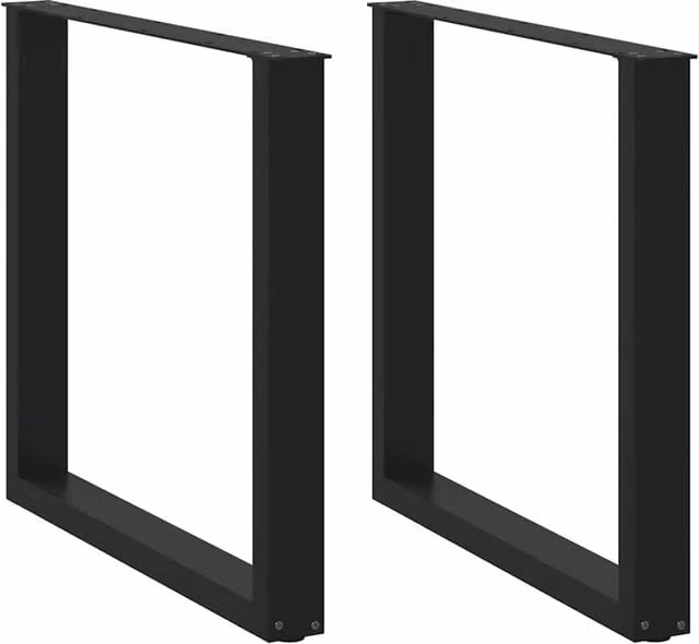 Berkfield Home U-Shaped Steel Coffee Table Legs, Black, H: 72.5 cm, W: 80 cm (Set of 2) – 1