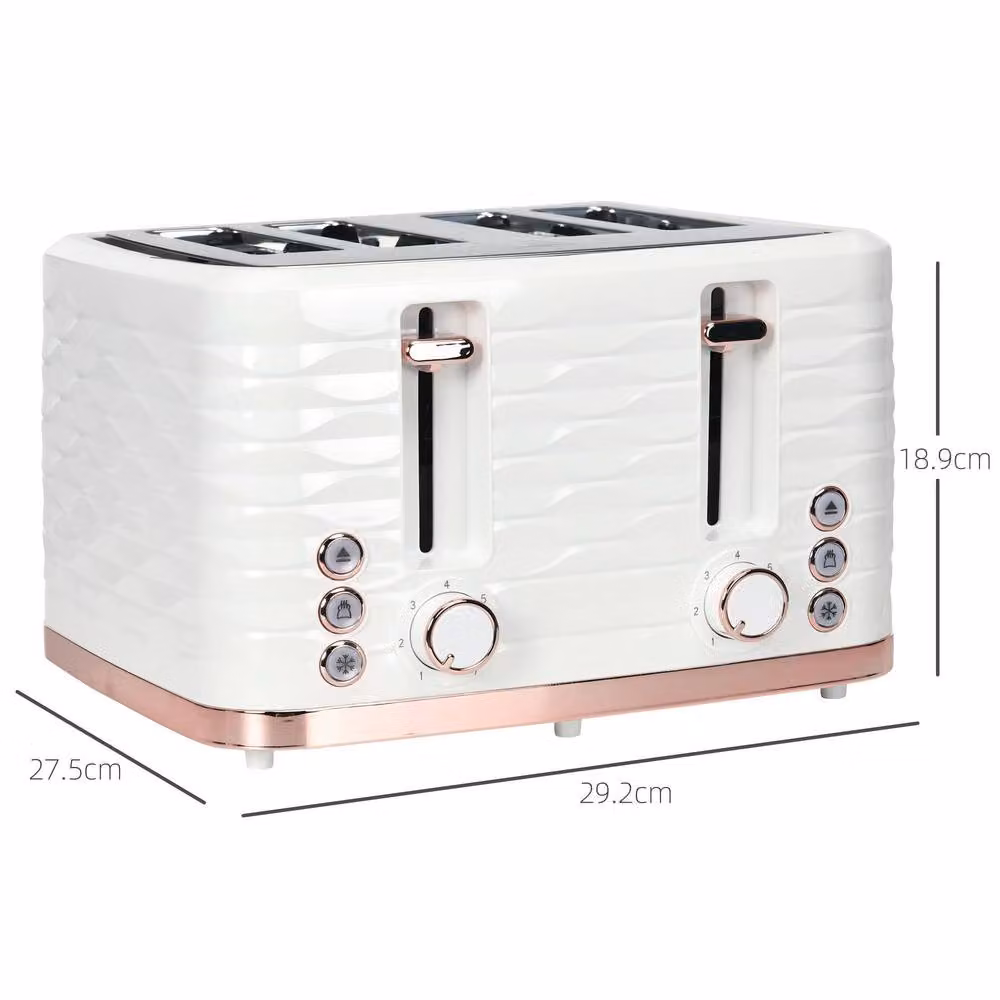 STILVORA 4 Slice Toaster with Reheat and Defrost Functions in White – 2
