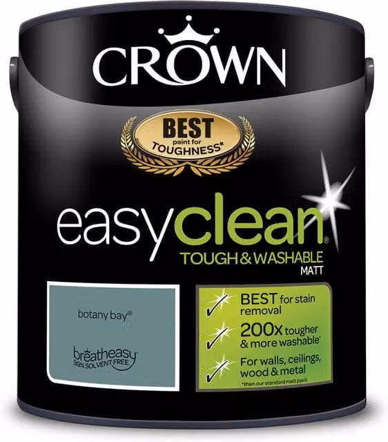Crown Easyclean Matt Emulsion Wall Paint, Green, 2.5L