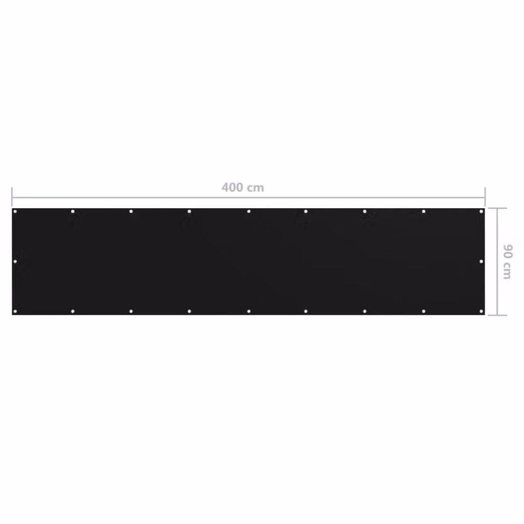 Berkfield Home Black Balcony Screen in Oxford Polyester Fabric, W: 90 cm, W: 400 cm – 2
