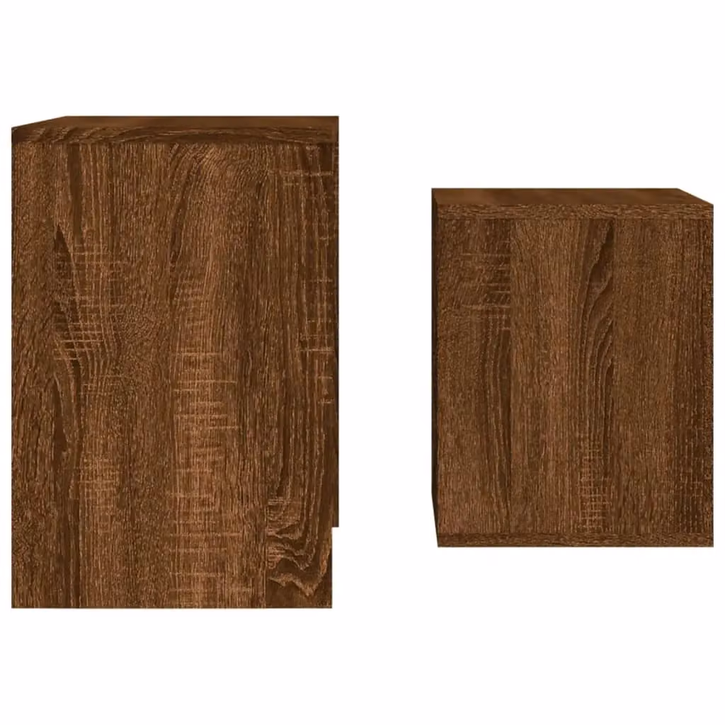 Berkfield Home Nesting Coffee Tables, 2 Piece Set in Brown Oak Engineered Wood – 5
