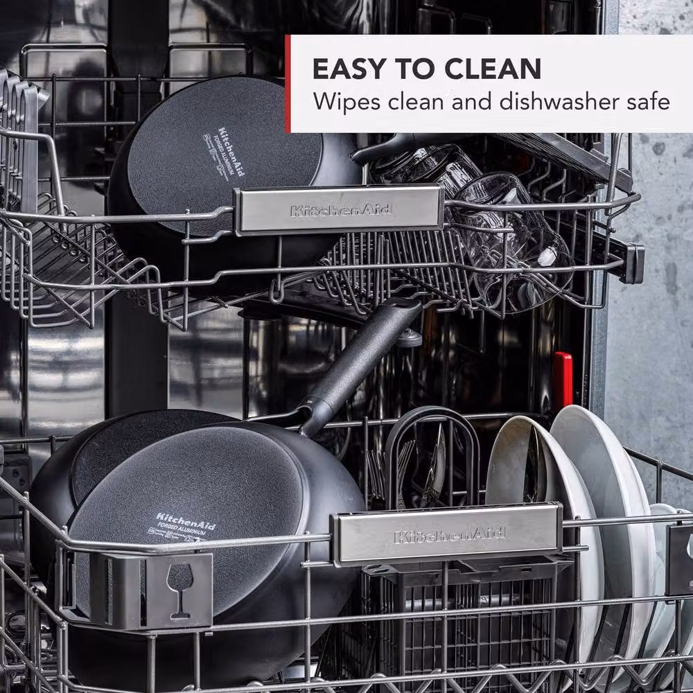 KitchenAid Black Forged Aluminium and Ceramic 2 Piece Frying Pan Set – 6