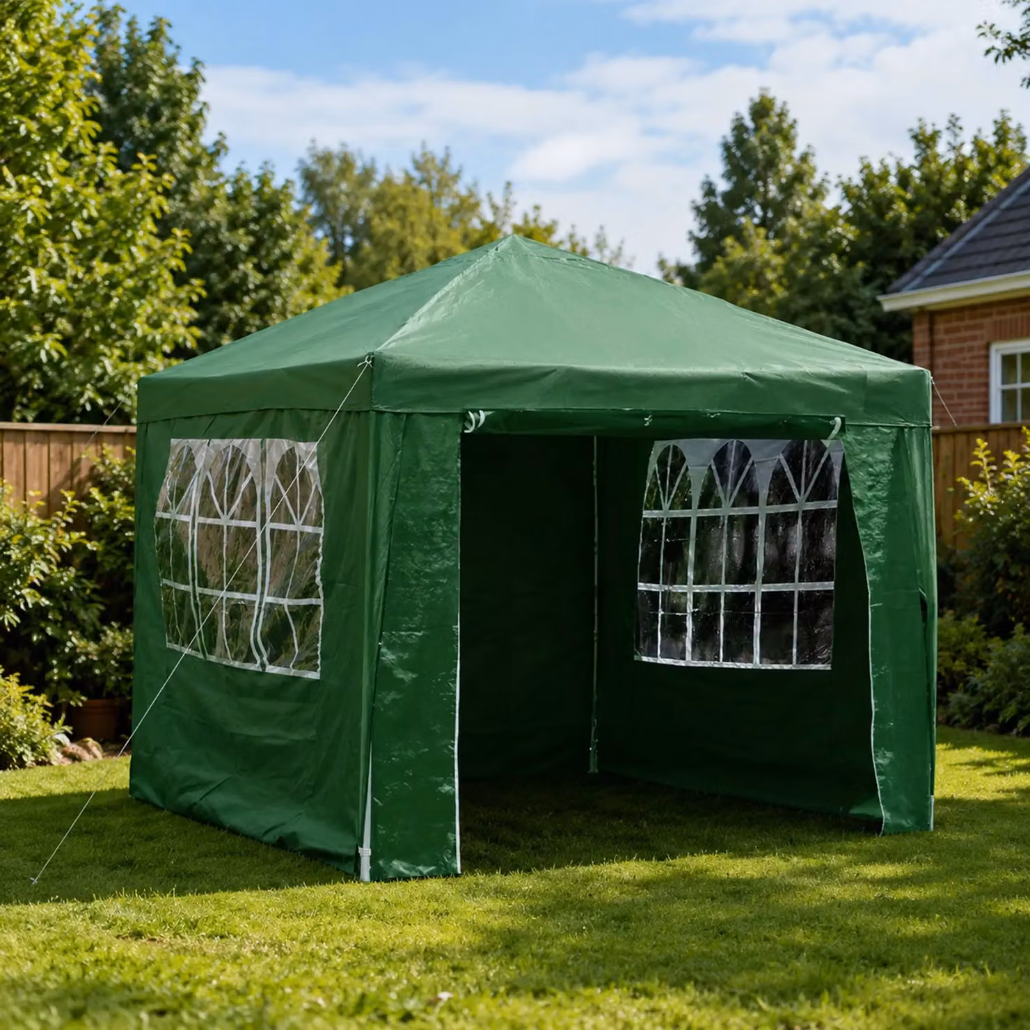 Gr8 Garden Green Gazebo Tent with Removable Sides, W: 300 cm, D: 300 cm, H: 245 cm – 7