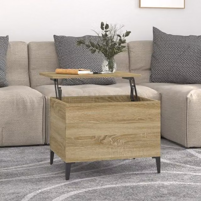 Berkfield Home Sonoma Oak Coffee Table in Brown, W: 60 cm, D: 44.5 cm, H: 45 cm – 1