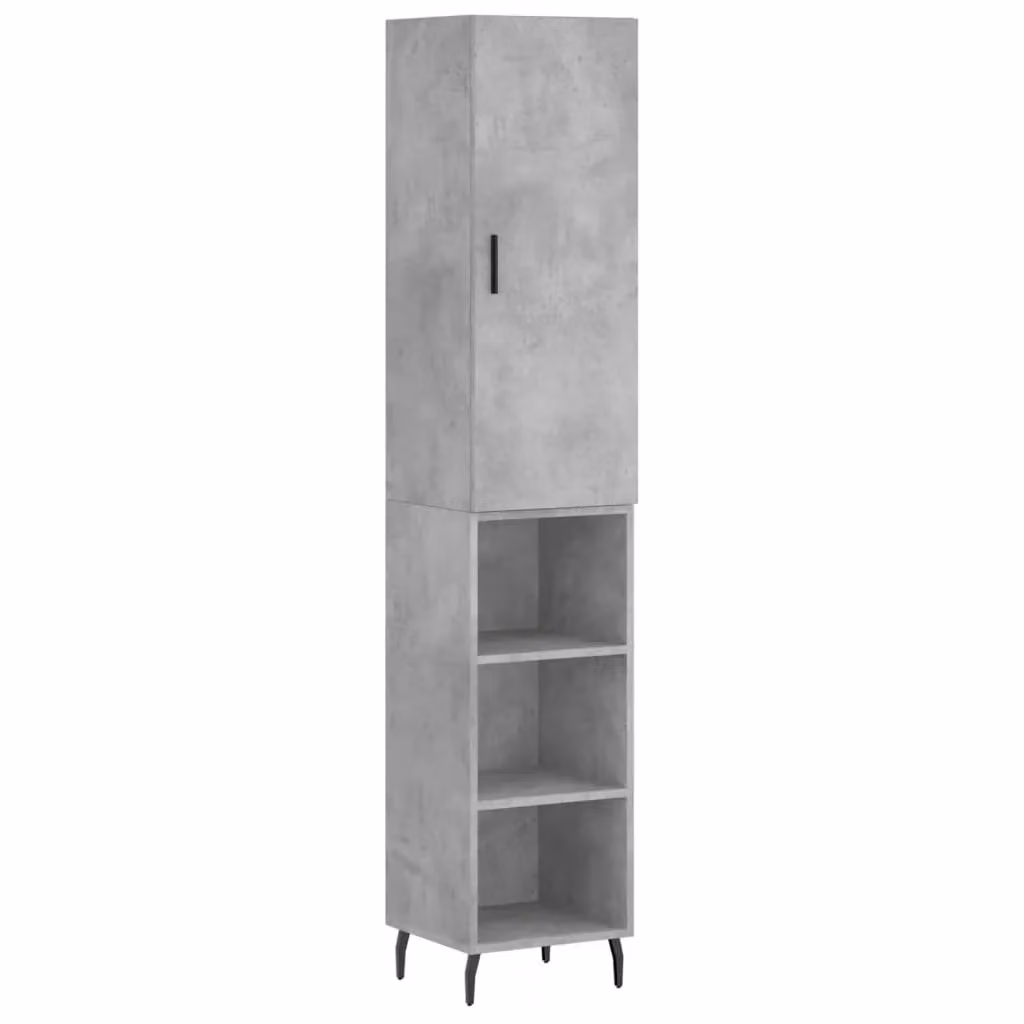 Berkfield Home Highboard in Concrete Grey, H 180 x W 34.5 x D 34 cm – 2