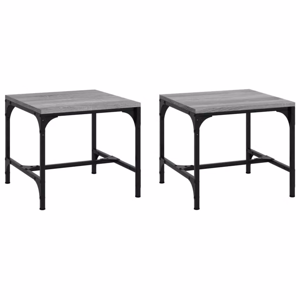 Berkfield Home Set of 2 Grey Sonoma Side Tables, W/D/H: 40 x 40 x 35 cm – 2