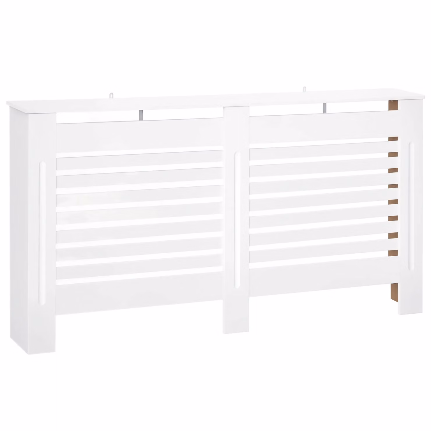 HOMCOM Modern White MDF Radiator Cover Cabinet with Slatted Design, W: 172 cm, D: 19 cm, H: 81 cm – 2