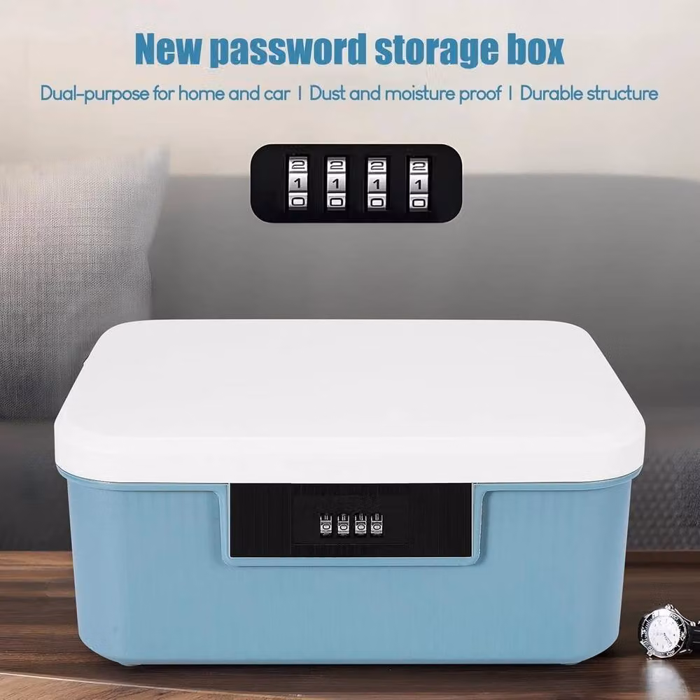 Havendro Digital Lockable Medicine Storage Box with 4-Digit Combination Lock in Blue – 2