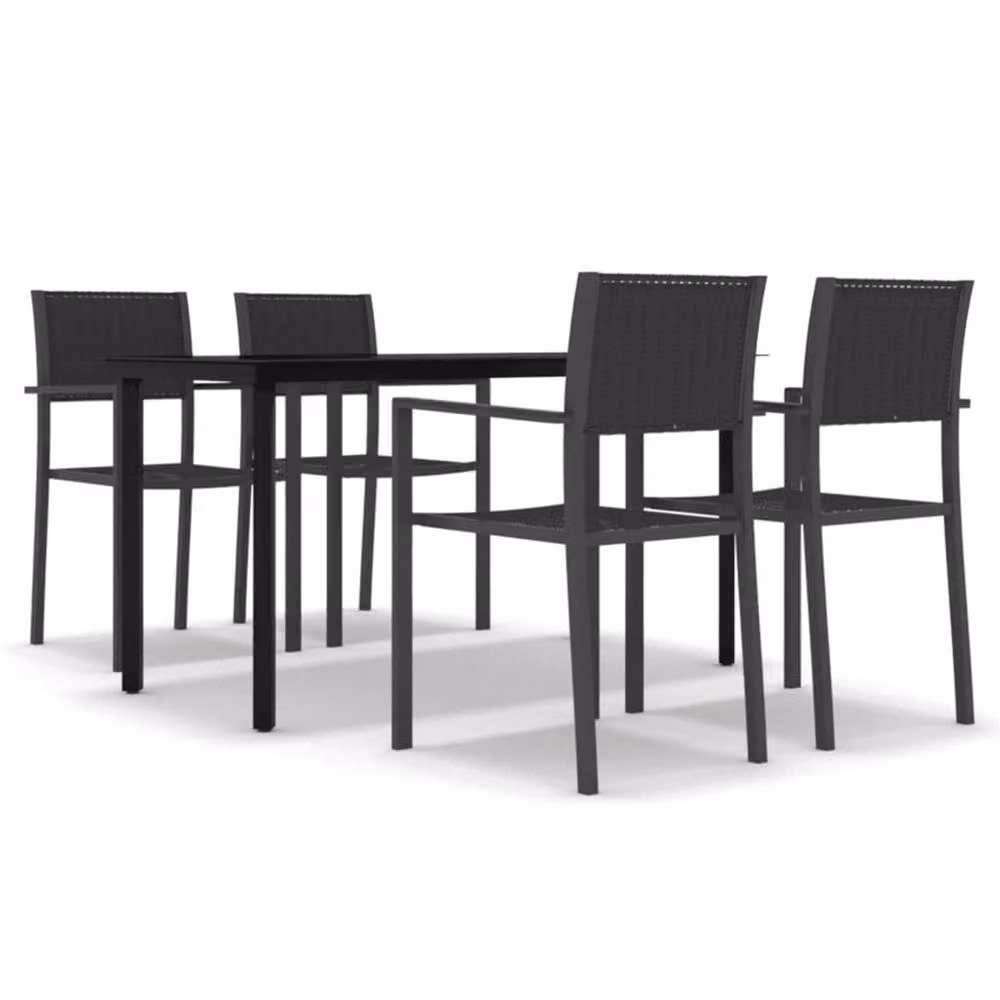 Berkfield Home 5 Piece Modern Garden Dining Set in Black – 3