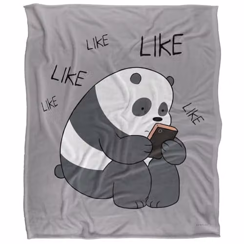 Cartoon Network We Bare Bears Like Like Like Silky Touch Super Soft Fleece Throw Blanket, White, W: 152 cm, D: 127 cm – 1